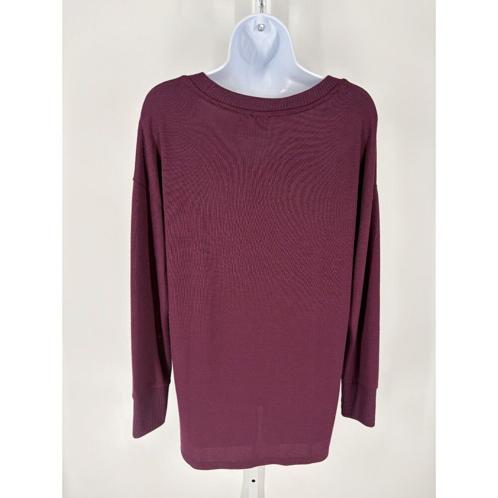 GAP Burgundy Lightweight Knit Sweater | Scoop Neck Long Sleeve Pullover - Picture 3 of 3